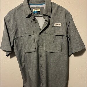 Magellan Outdoors Men's Gray Casual Button Down Shirt